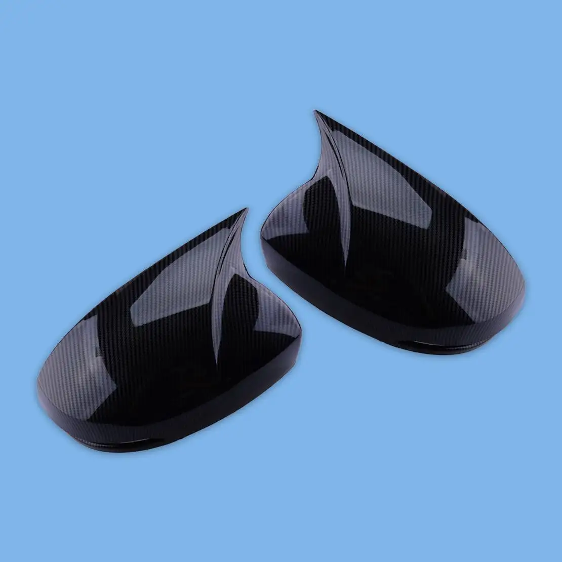 

Ox Horn Side Rearview Mirror Cover Trim With Turn Signal Light Hole Fit for Honda Fit 2014-2020 Black Carbon Fiber Style ABS