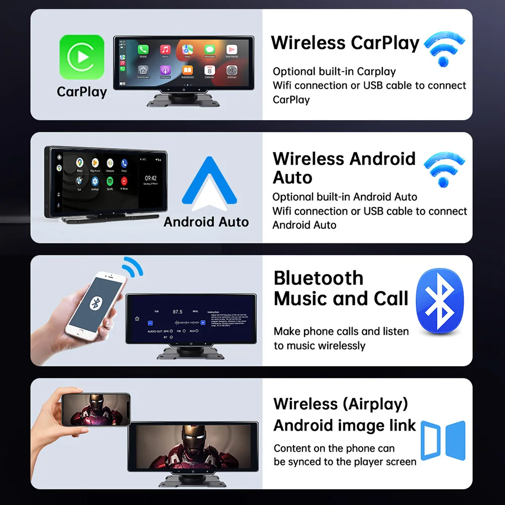10.26 بوصة راديو السيارة العالمي الوسائط المتعددة نظام تحديد المواقع والملاحة اللاسلكية JIUYIN CarPlay أندرويد السيارات مرآة مشغل موسيقى