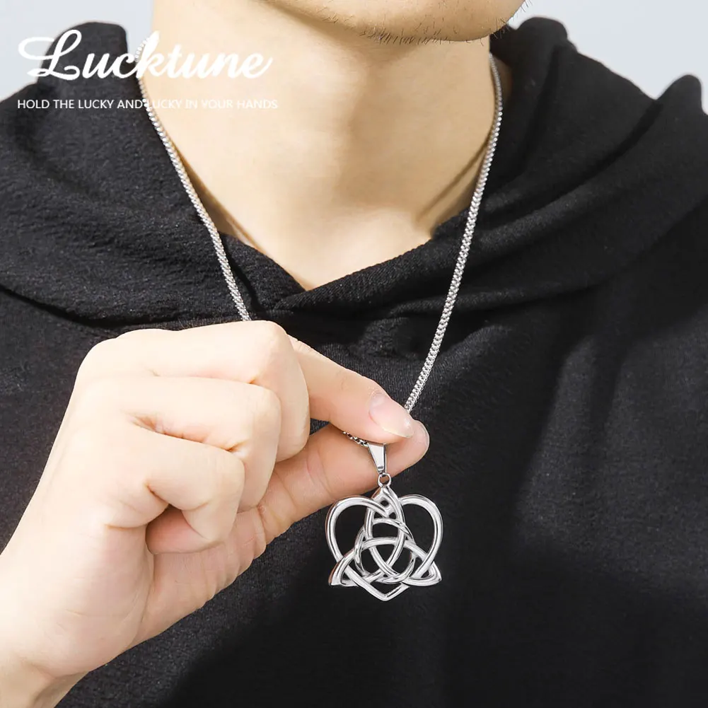 Lucktune кельтский узел кулон ожерелье Triquetra Trinity Celtics Love Knot Box цепочка ожерелье для мужчин женщин амулет ювелирные изделия подарки