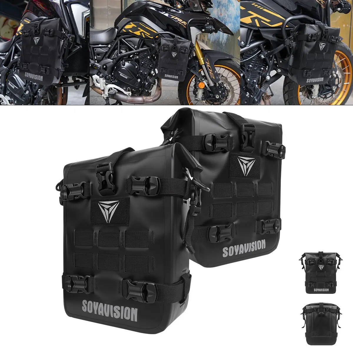 

Universal Motorcycle Bumper Bag Waterproof Bag 8L Motorcycle Side Frame Bag Travel Luggage Tool Box