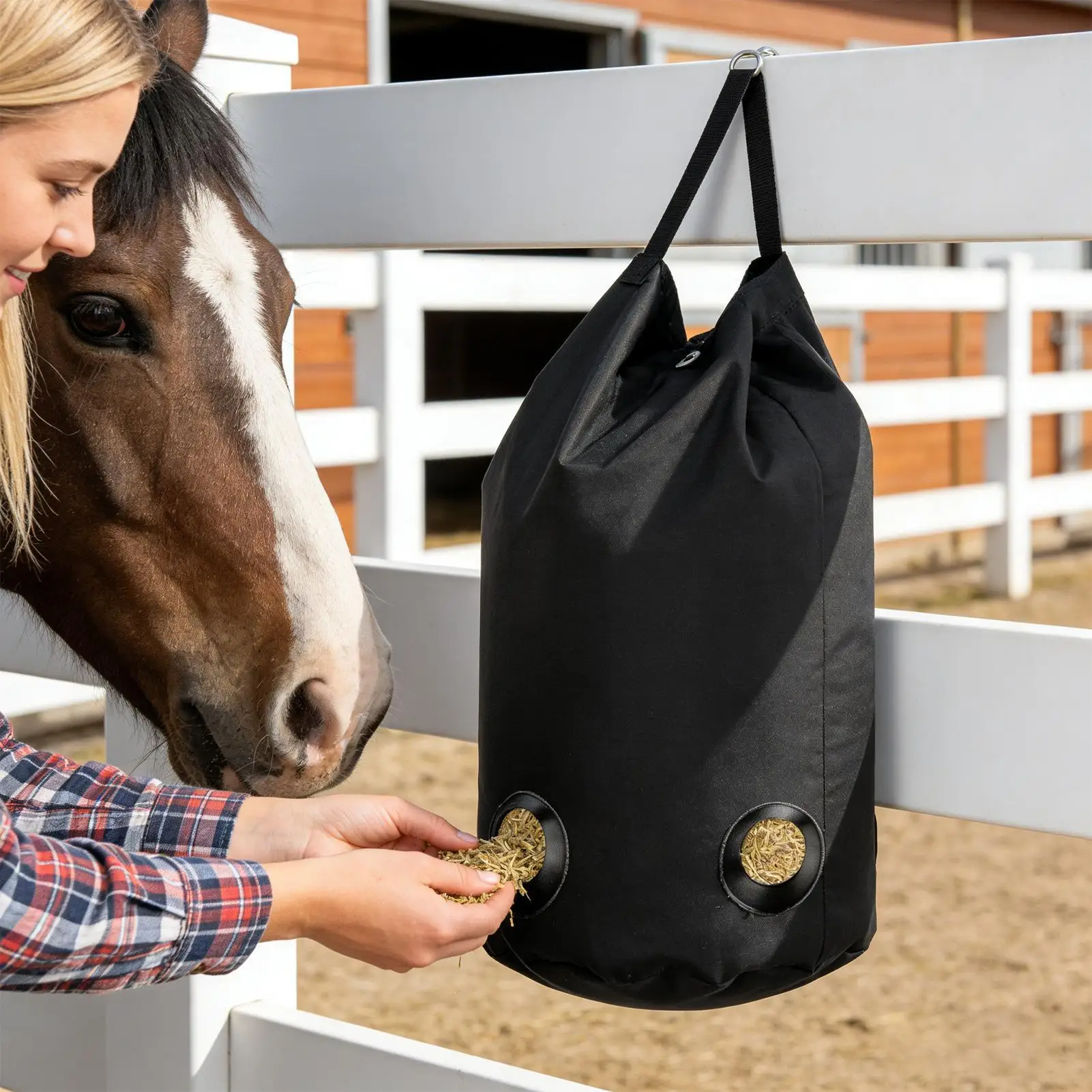 

Мешки для сена для лошадей: большой емкости, с широким отверстием, медленная кормушка для конюшни, пастбища, фермы, улицы, загона, для конной амуниции