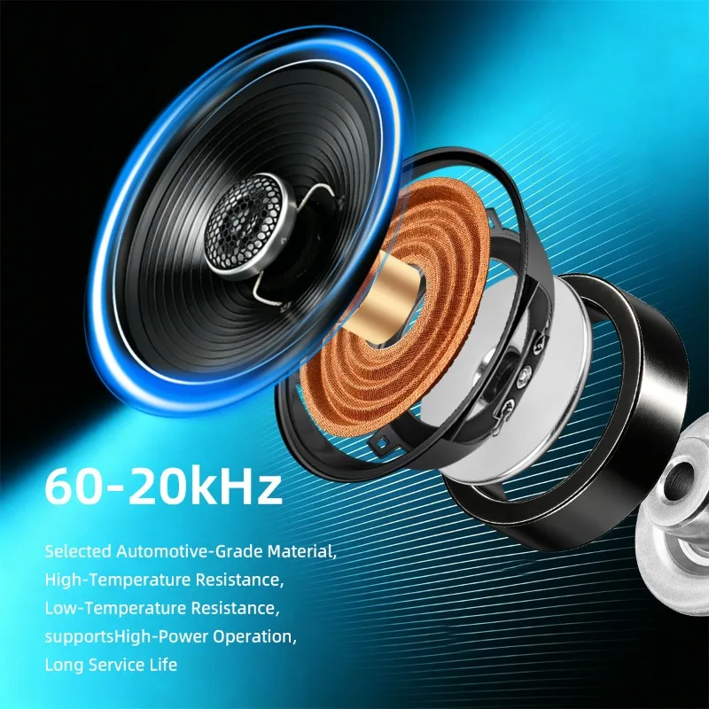 2pcs 6.5 Inch Car Subwoofer 600W Stereo Mid Bass Hifi Car Coaxial Speakers For Motorhome Campground Car Audio Modification