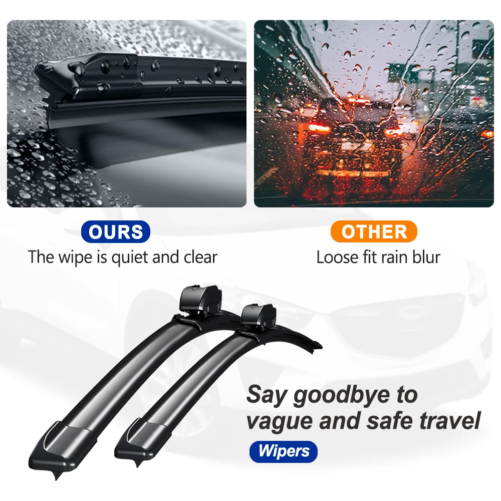 Premium Wiper Blades For Lincoln MKT 2009-2019 2PCS Frameless Silent Windshield Wipers OE Style