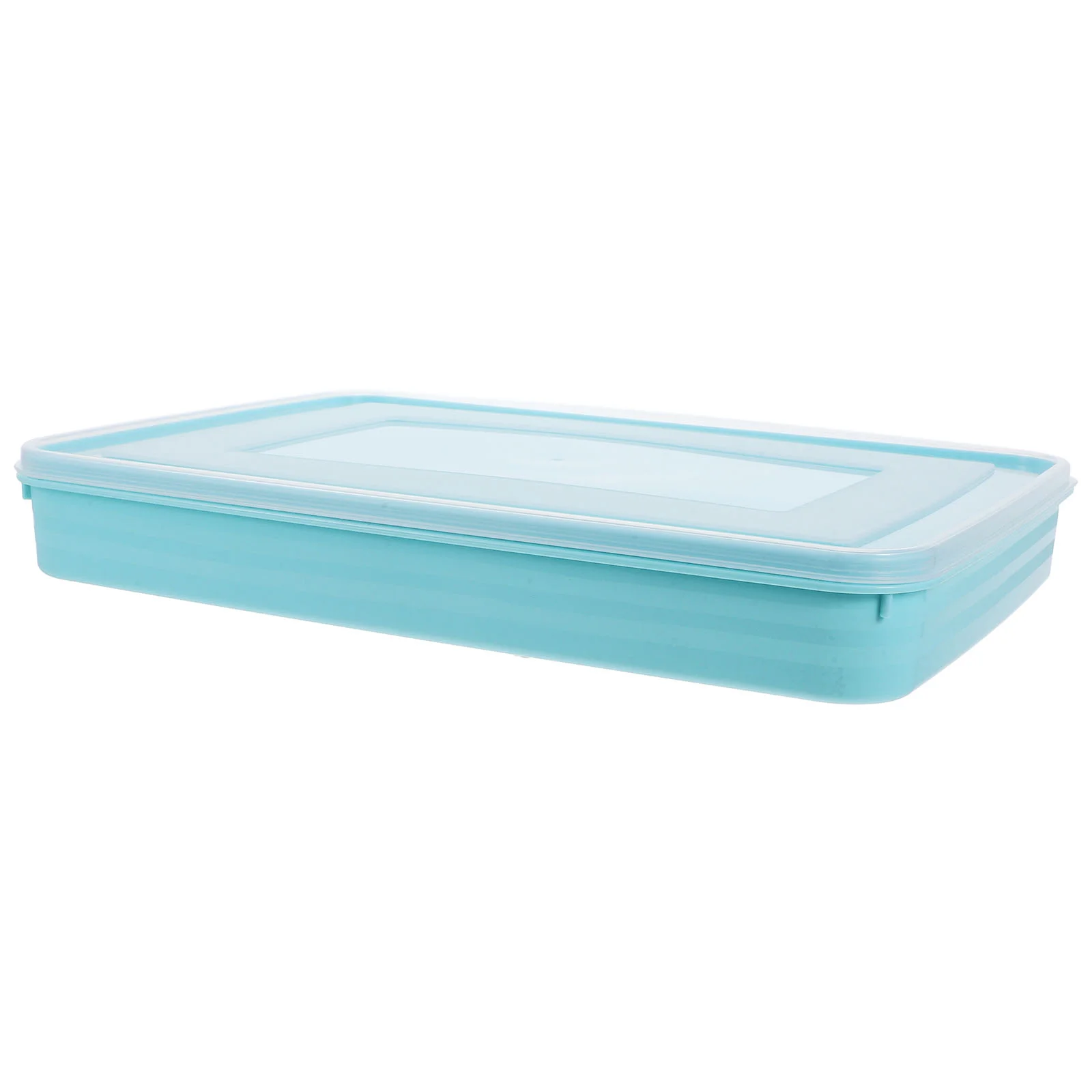 

2 Pcs Quick Dumpling Box Tray Stackable Snack Container Freezer Food Sky-blue Refrigerator Organizer Bin Fridge Case