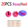 20 piezas de color rojo rosa