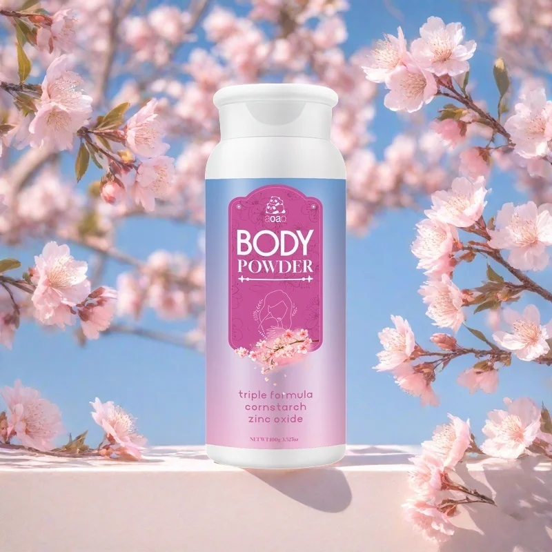 

aoao Sakura Cherry Blossom Body Powder-Natural Corn Starch & Zinc Oxide with Aloe Vera & Chamomile, Fresh Floral Scent