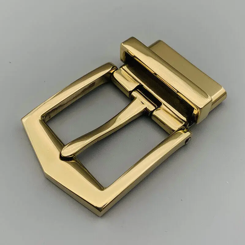 Polished Solid Brass Pin Rotatable Belt Buckle for Leatherwork Craft DIY 35mm