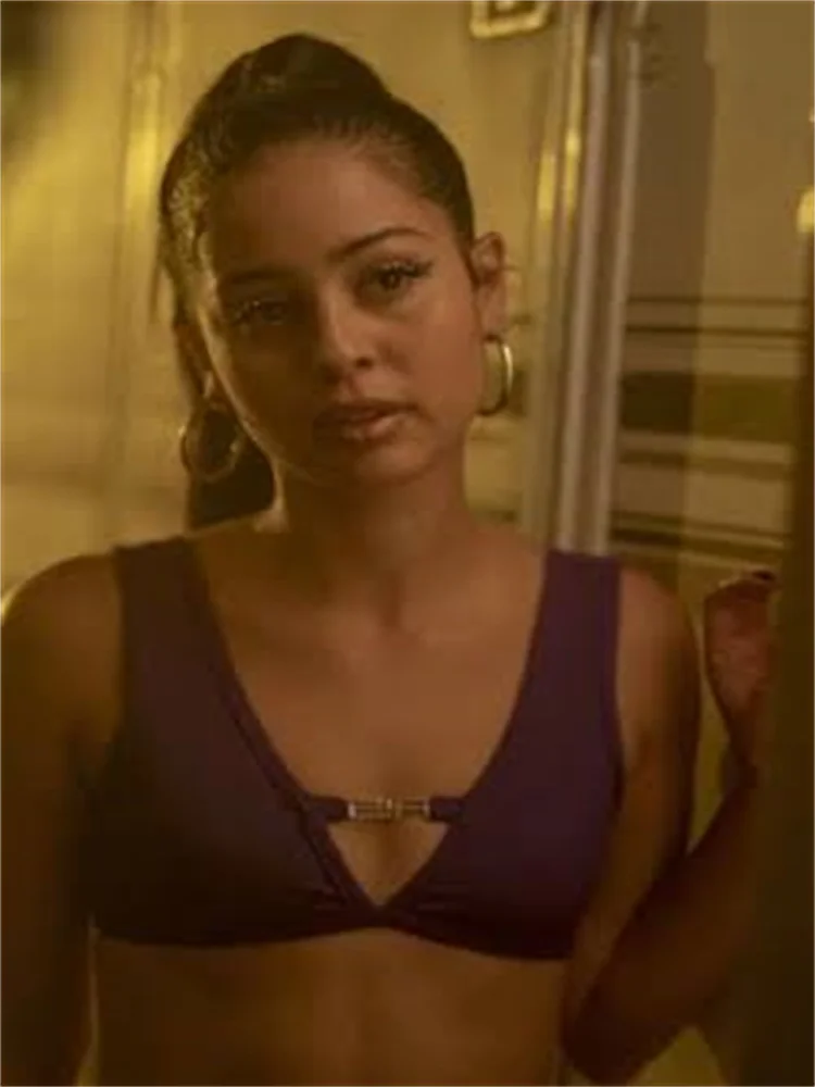 Costume de cosplay Euphoria Maddy Perez, ensemble haut court et pantalon noir Maddy, tenues de fête d'Halloween et de carnaval Maddy