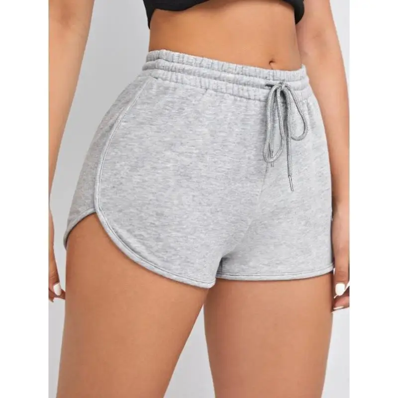 

Pure Color Dstring Waist Sports orts N 86428 Cross-Border New Sle Retro Fit plus Size Tee-Ester Fiber Ciwalk orts