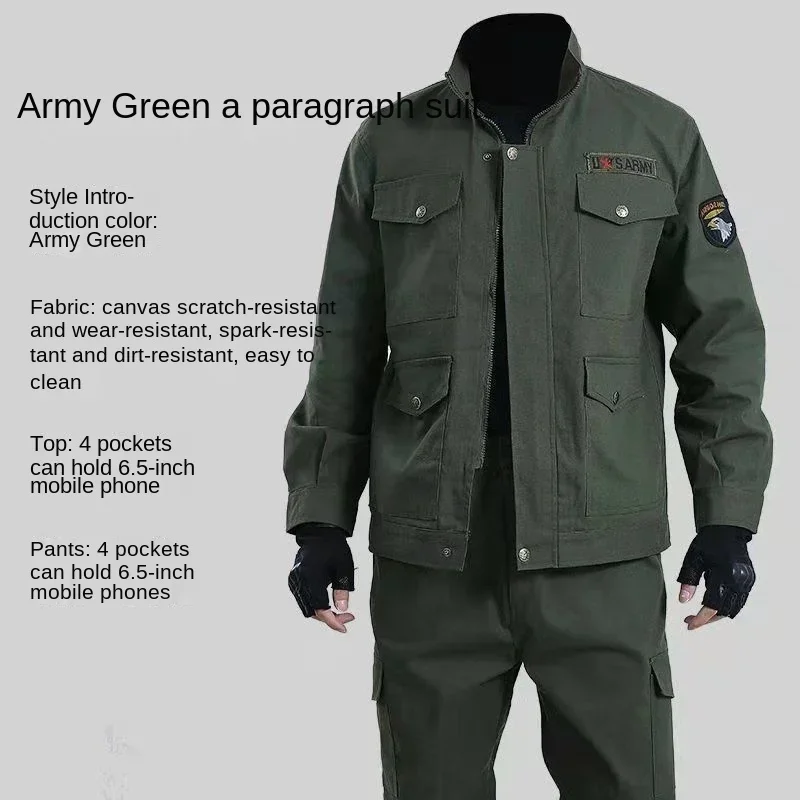 Abito da uomo verde militare abbigliamento militare unificato abbigliamento da lavoro da uomo all'aperto abbigliamento da alpinismo da campeggio uniforme militare a maniche lunghe