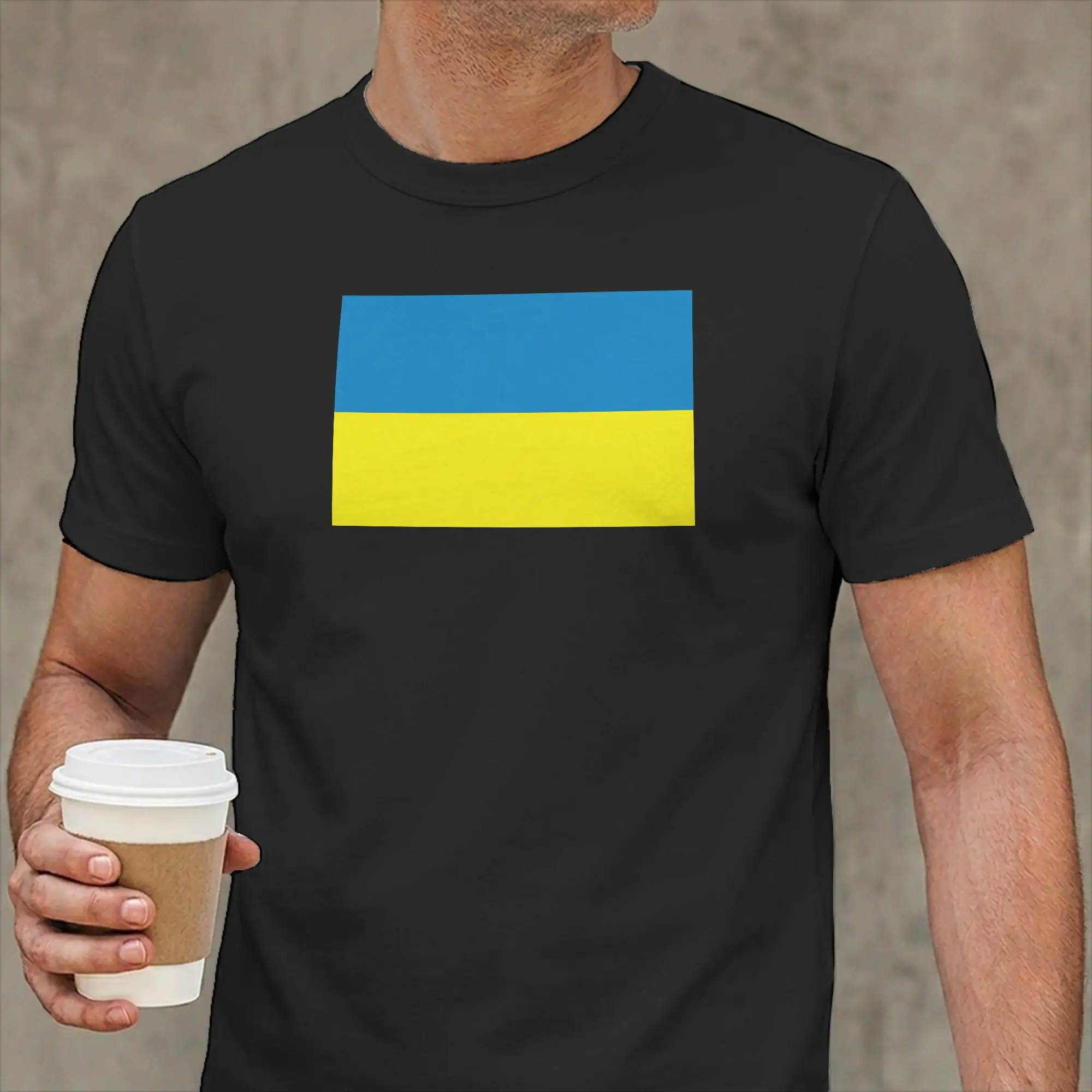 Men's Flag Ukraine T Shirts  Pure Cotton Tops Funny Short Sleeve Round Neck Tees Gift Idea T-Shirts