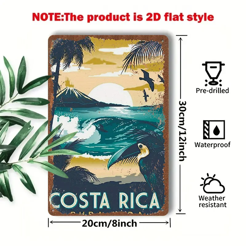 2D Flat - 1pc 2D[Flat] Metal Sign Retro Tin Painting 