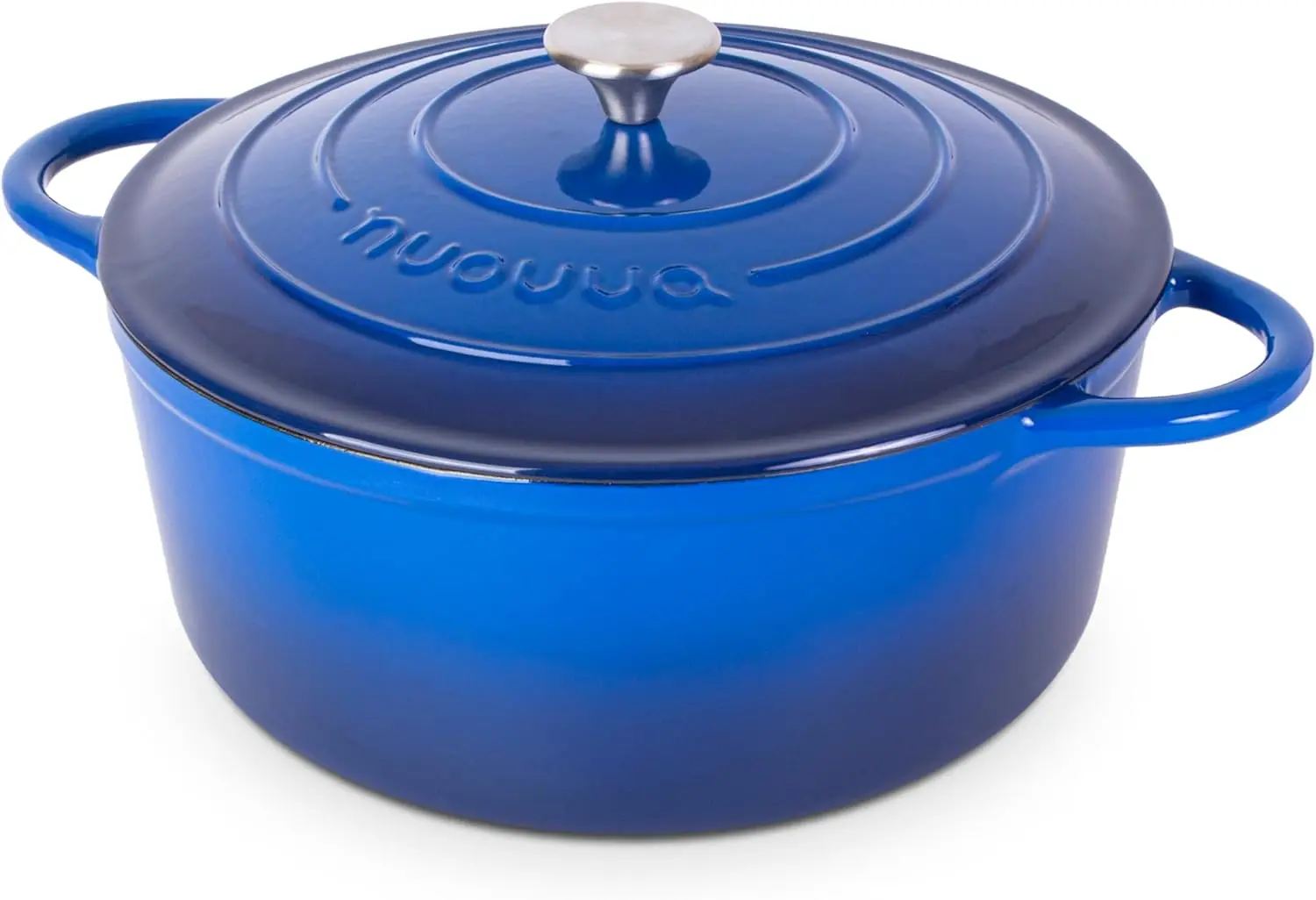 

Non-Stick Enameled Cast Iron Dutch Oven - 7.3 Quart, Dark Blue - Even Heat, Easy Clean