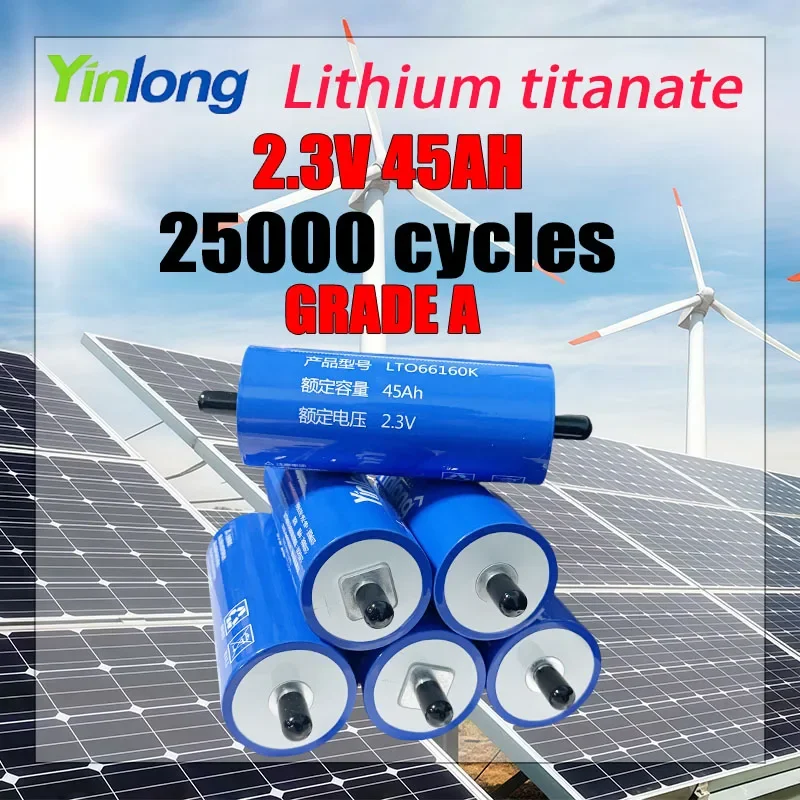 Neue 1-72 Stück 2,3V 45Ah Klasse A Yinlong Lithium-Titanat LTO Batterie 10C Elektroboot Solar-Lautsprecher Stromversorgungsbatterie DIY 12V 24V 48V – Detail 3