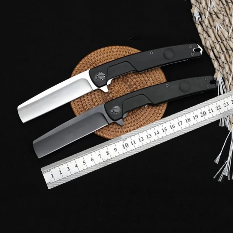 Exr t-razor cuchillo plegable de bolsillo, hoja N690, mango de aleación de aluminio, CNC, táctico, rescate, caza, pesca, herramienta de supervivencia EDC