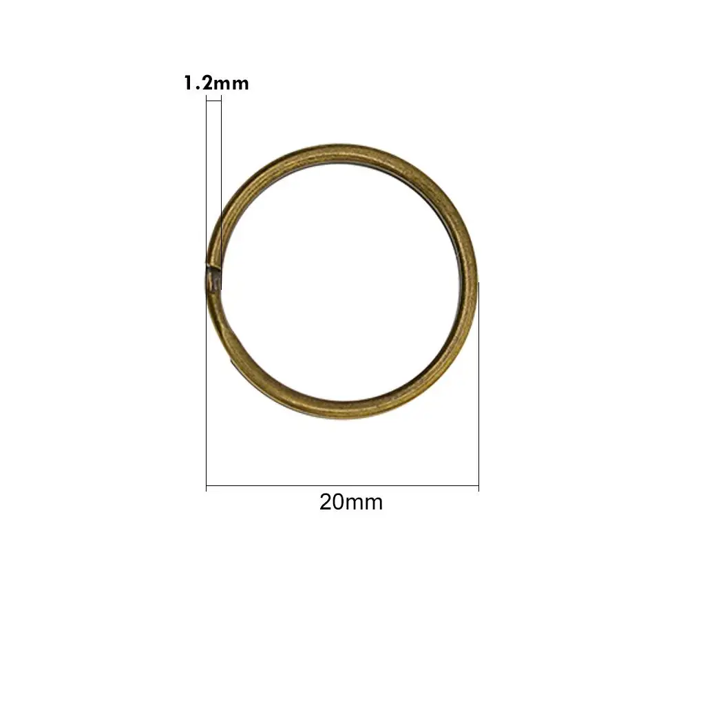 100Pcs Split Keychain Key Rings Jump Rings Round Metal Accessory 20mm
