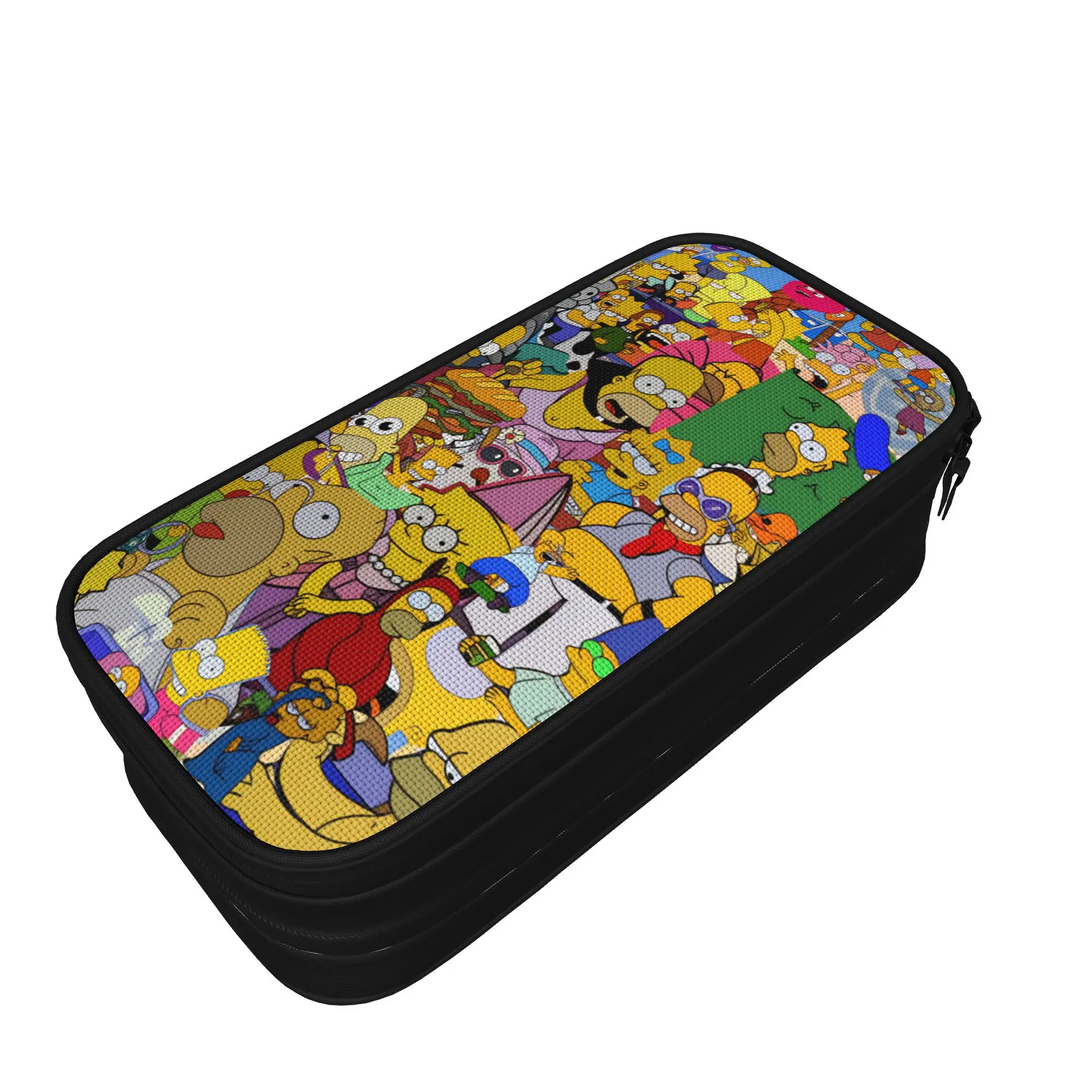Retro-Federmäppchen mit lustigen S-Simpsons-Cartoon-Charakteren, Gruppen-Federtasche, Federmäppchen für die Schule, Federmäppchen für Mädchen, Reißverschluss-Design, Schulbedarf – Detail 2