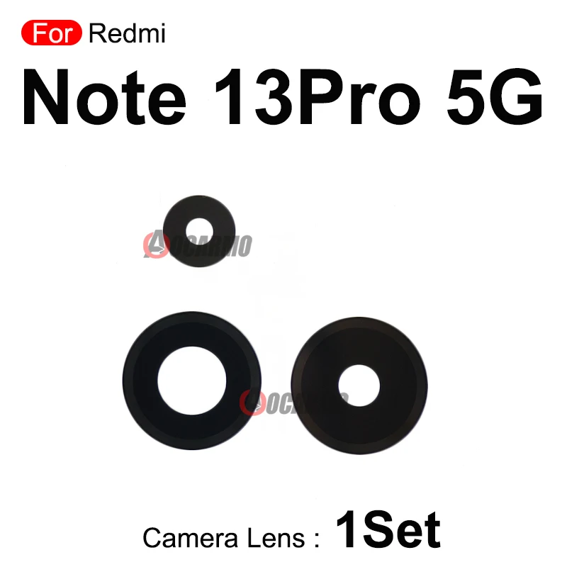 Lente de câmera traseira para redmi note 13pro 4g 5g, lente de vidro traseira com adesivo, peças de reposição para reparo