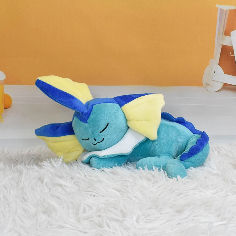 3 Sizes Sleeping Pokemon Vaporeon  Psyduck Plush Toys Cute Anime Soft Stuffed Peluche Doll Birthday gift for children