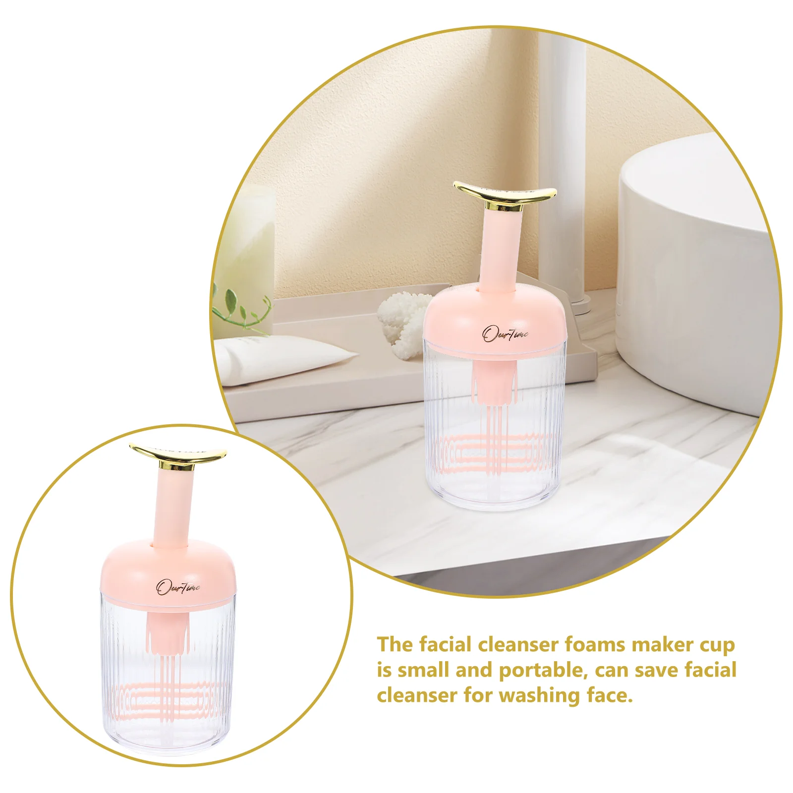 Facial Cleanser Washing Face Bubble Maker Portable Foam Dispenser Bottle Foams Cup Foaming White