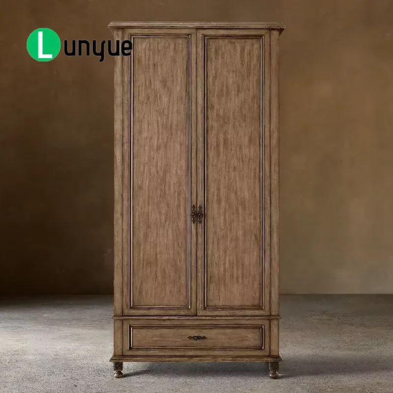 Antique Handmade Hardwood Hanging Foot Cabinet Classic Bedroom Storage Decorative Wall Mounted Furniture Vintage Style Space
