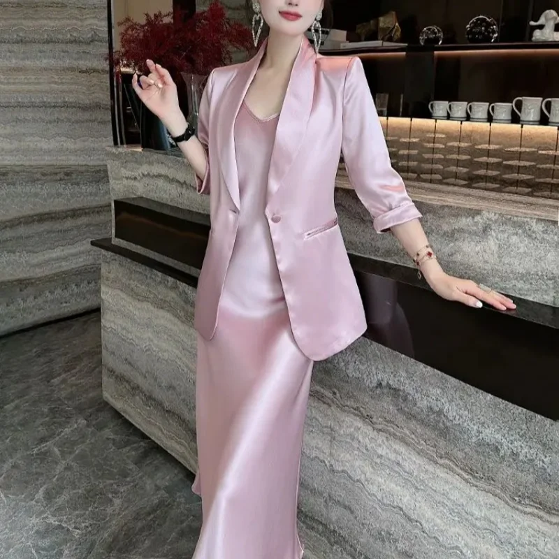 Woman Outfit Dress Mature 2 Pieces Sets for Women Office Suits Festival Vintage Y2k Streetwear Full Clothing Trend 2024 Korea