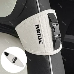 JDM PU Leather Racing Bucket Seat Belt Guide Holder Protector Genuine for BRIDE RECARO SPARCO OMP Racing Car Seat Belt Fixed