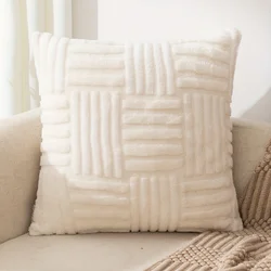 Bohemian Snowflake Velvet Throw Pillow Cover Twist Knitting Pillow Case Vintage Knitted Cushion Cover 45*45 White Home Decro