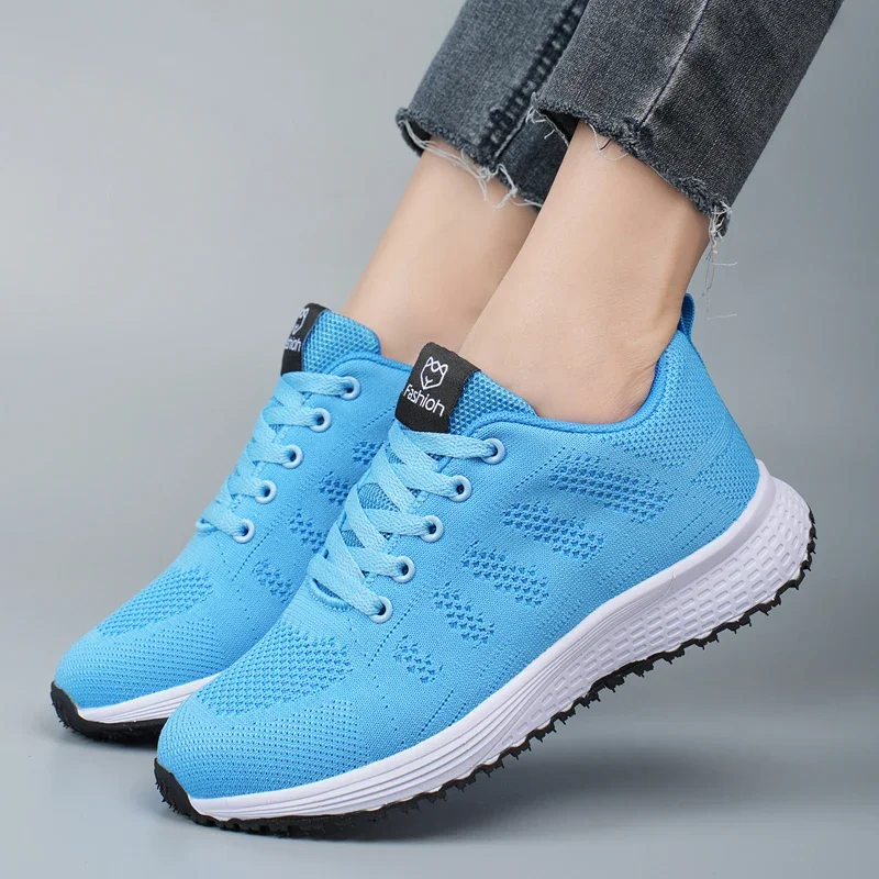 Woman Fashion Tennis Shoes Lightweight Mesh Breathable Vulcanized Shoes Outdoor Comfortable Hiking Running Casual Women\'s Shoes