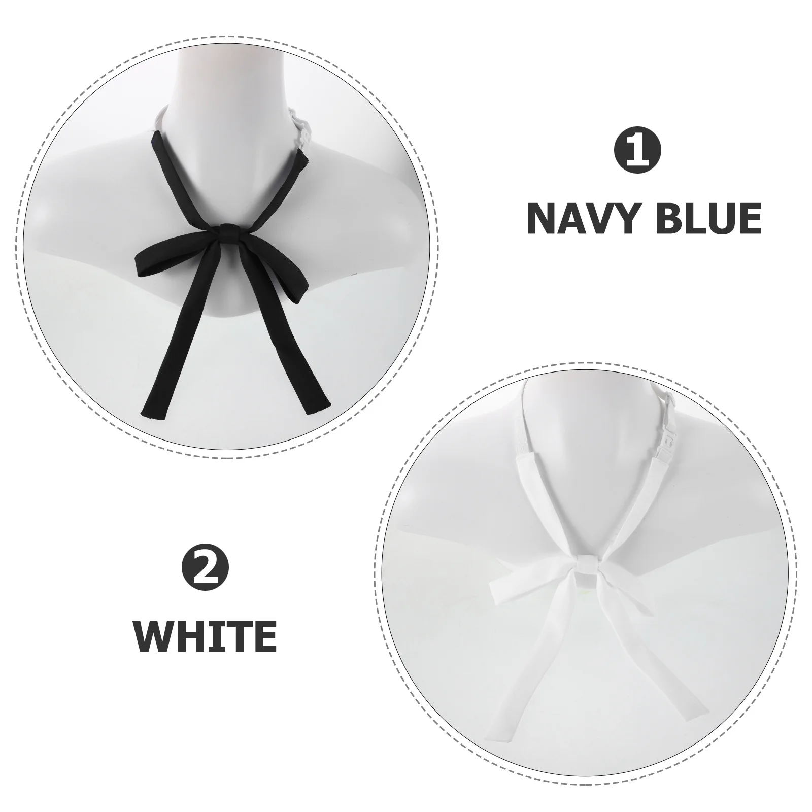 2개입 일본 스타일 유니폼 리본 여성 소녀 학교 캐주얼웨어용 조절 가능한 넥 리본 프리타이드 보타이