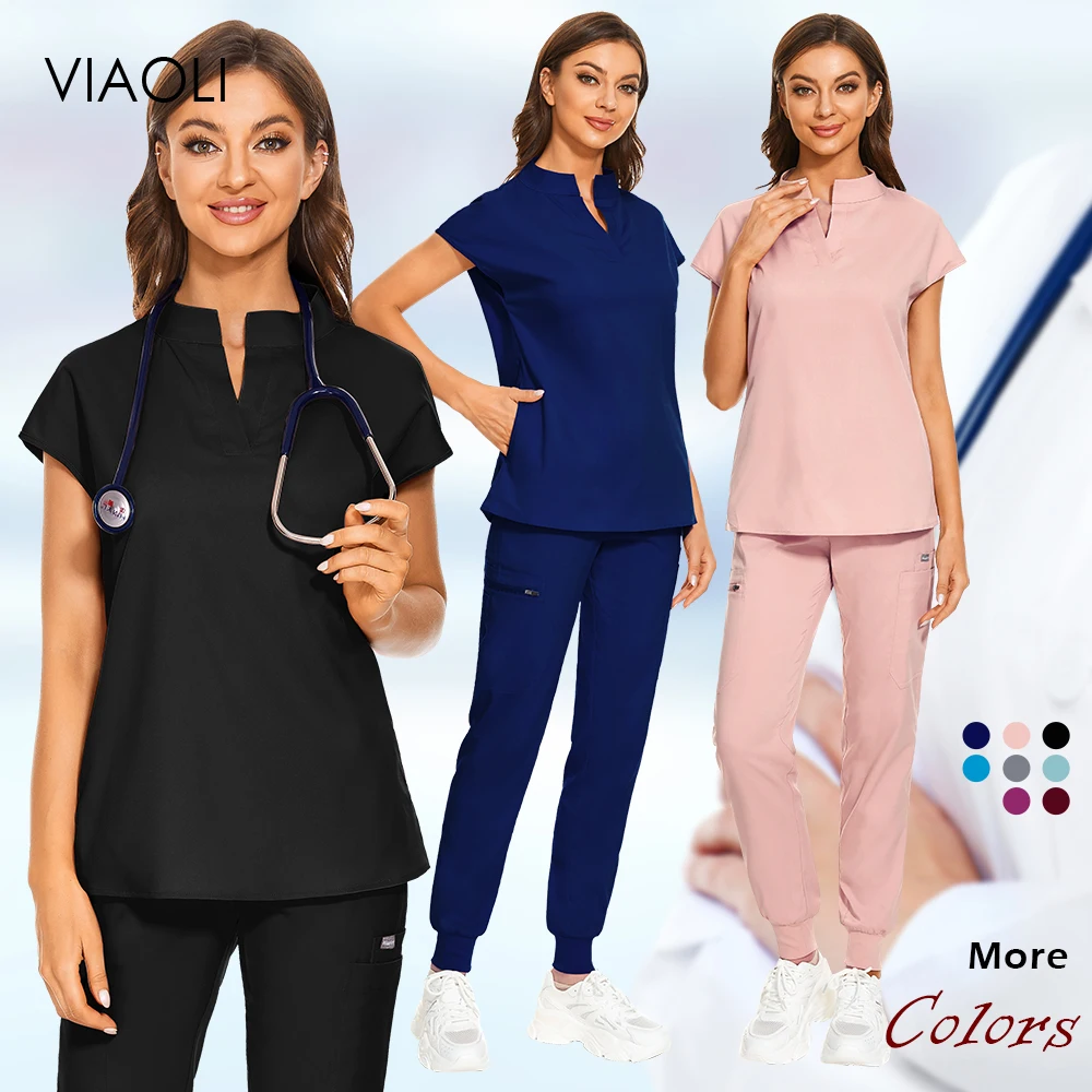 Dentist Uniform Beauty Salon Health Care WorkWear Wholesale Medical Suits for Women Hospital Surgical Sets Lab Clinical Uniforms