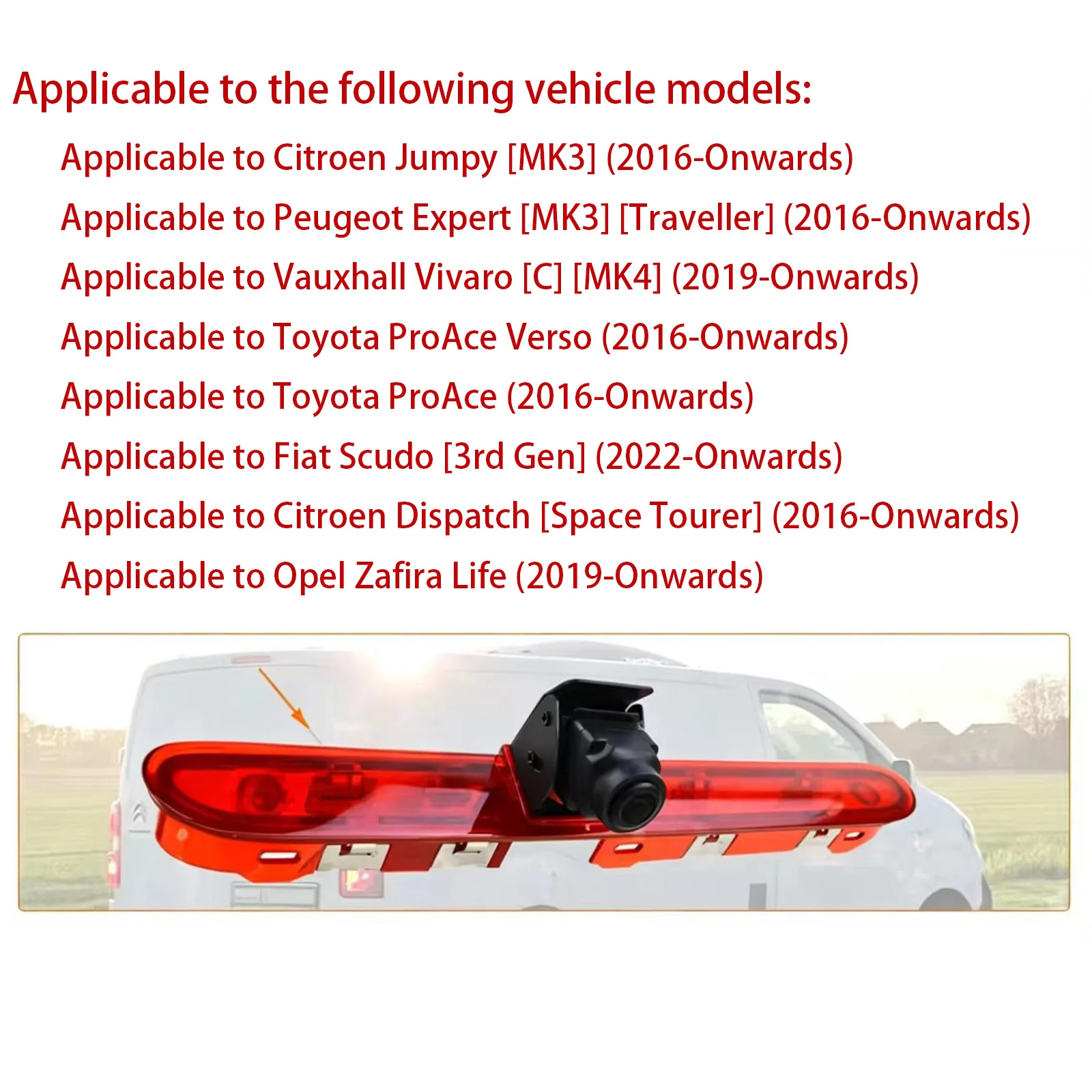 for Reverse parking camera For Peugeot Expert/Traveller Citroen Jumpy/SpaceTourer Toyota Proace Opel Vivaro C Vehicle