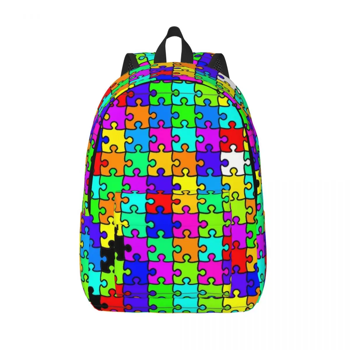 Color Puzzle Backpack for Men Women Cool Student Hiking Travel Daypack Laptop Computer Canvas Bags Gift