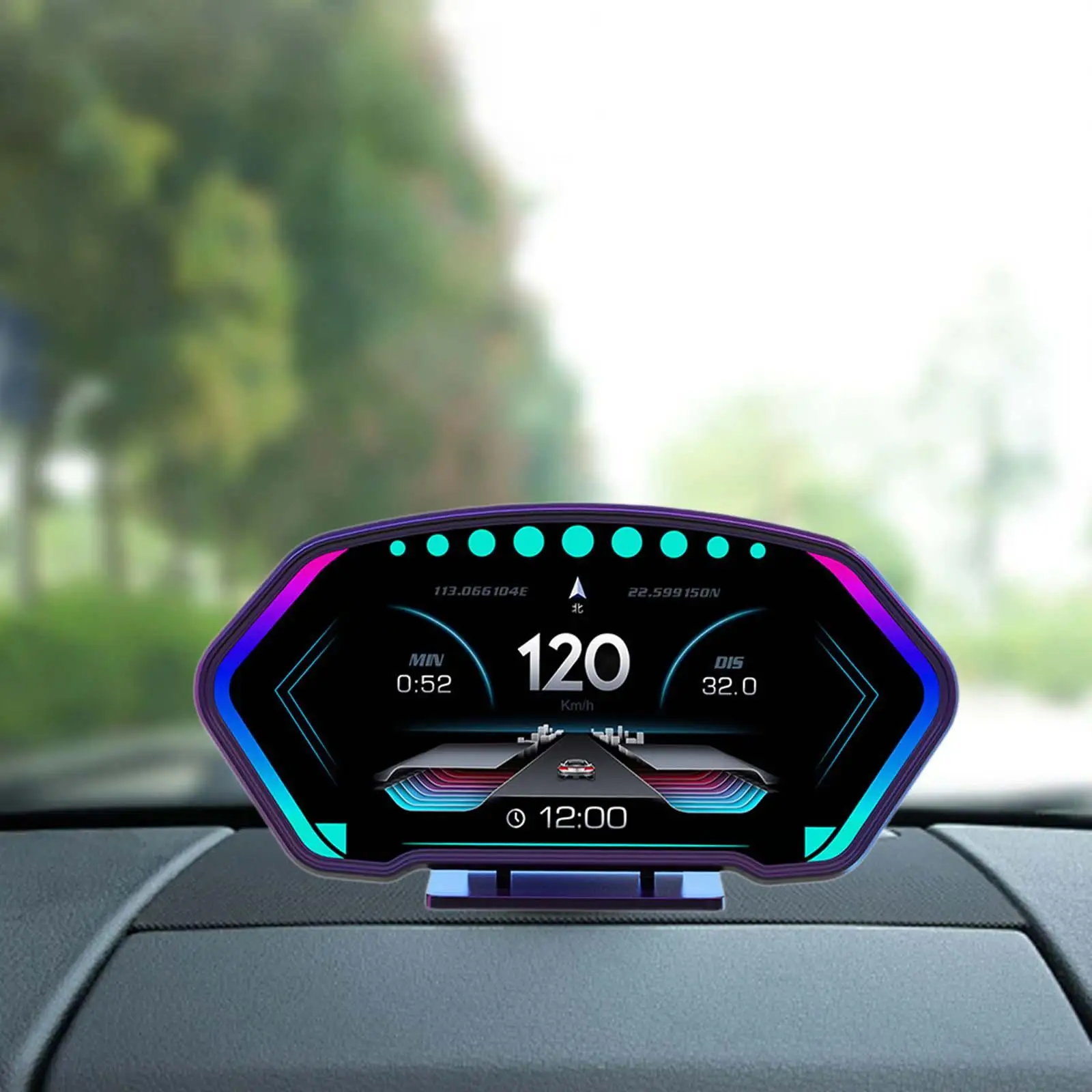 

HUD Head up Display USB Charging Inclinometer Gauge Display Slope Meter Display Speed with RGB Digital Speedometer 34 Functions