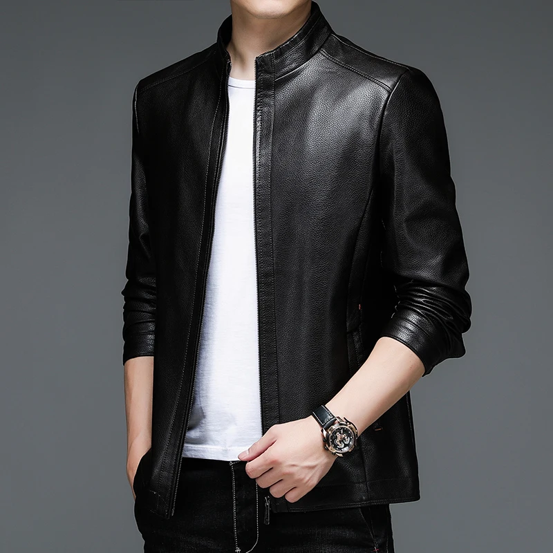 Stand collar brown thick style