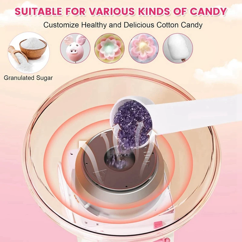 

Mini Cotton Candy Maker with Sugar Scoop Pink, EU PlugJAS