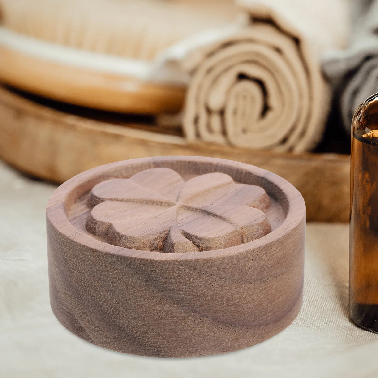 

Essential Oil Diffuser Wood Round Shape Aromatherapy Diffuser Lightweight Wood Decoration for Car Office Home Car Adornment