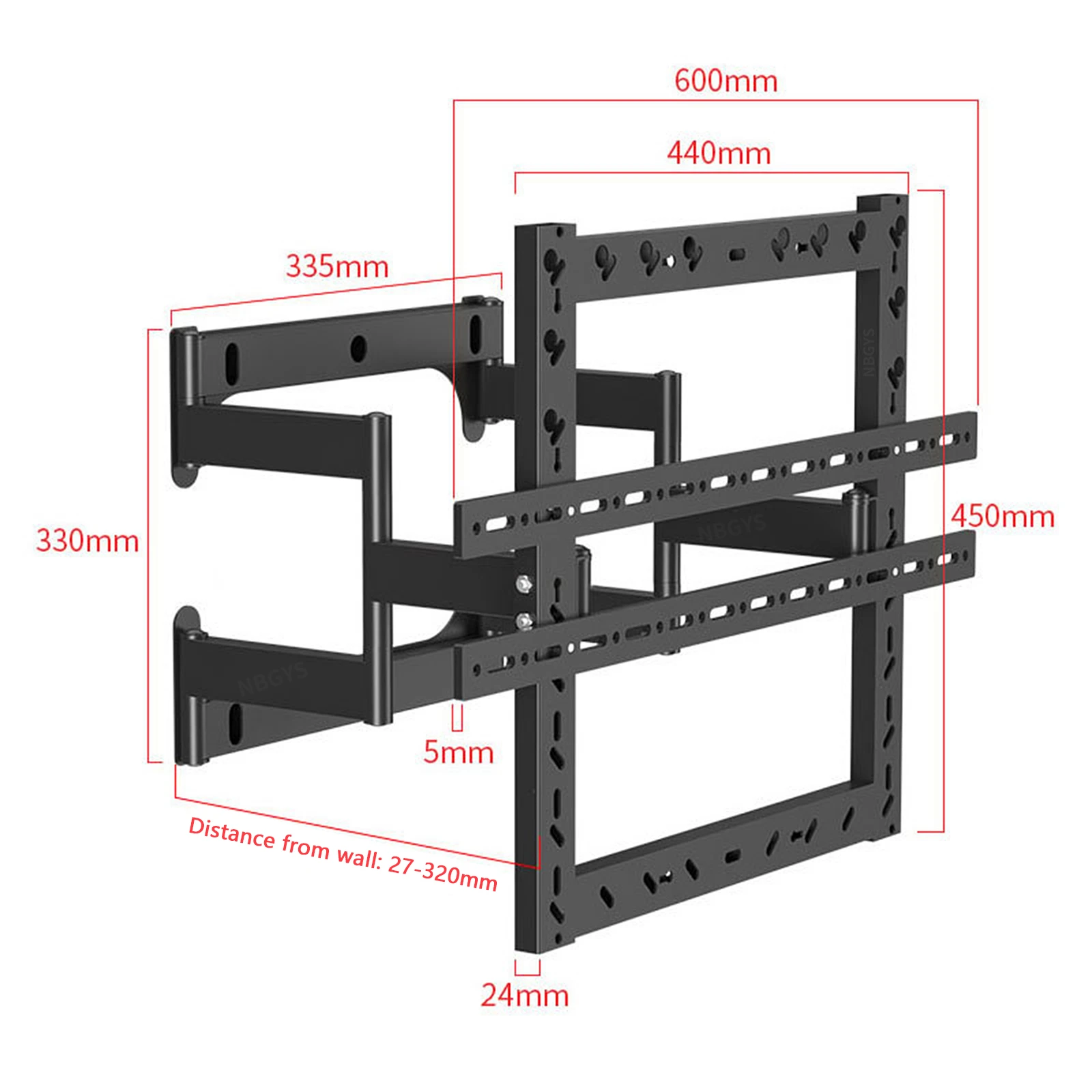 Ultra thin wall mounted 32-80 inch household TV cabinet with embedded installation, retractable rotating TV hanger