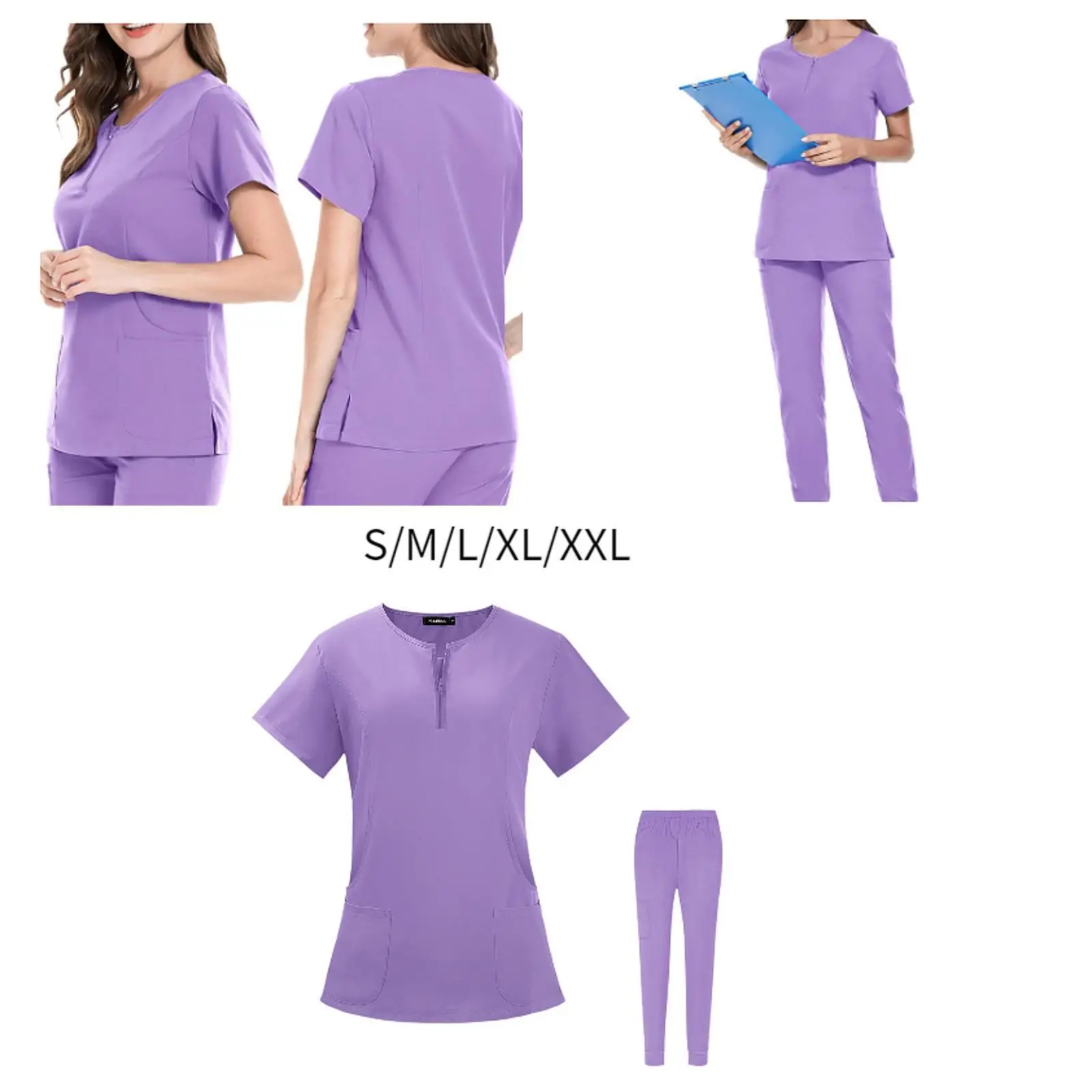 Uniforms Scrub Set Crew Neck Tops Jogger Pants Nursing Work suits for Healthcare