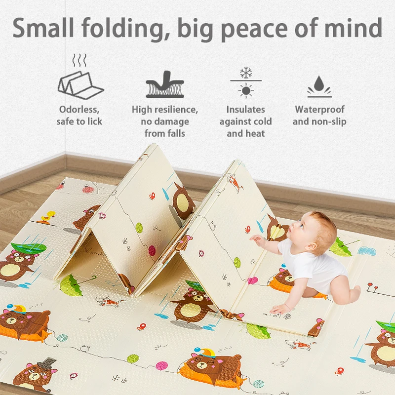 طوي عكسها الطفل تلعب حصيرة خالية من السامة عالية الجودة IXPE لحديثي الولادة 200X150 سم الكرتون مقاوم للماء لعبة الزحف السجاد