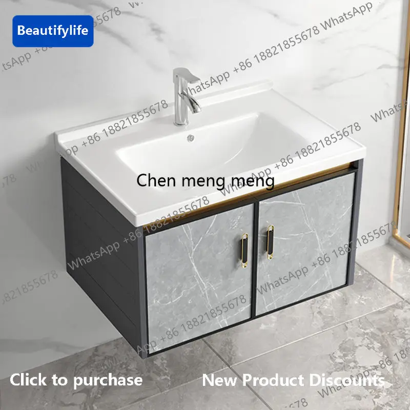 z5556Floating Bathroom Vanity with Ceramic Sink Wall Hung 20in Modern Vanity with Faucet Bathroom Cabinet for Restroom Apartment