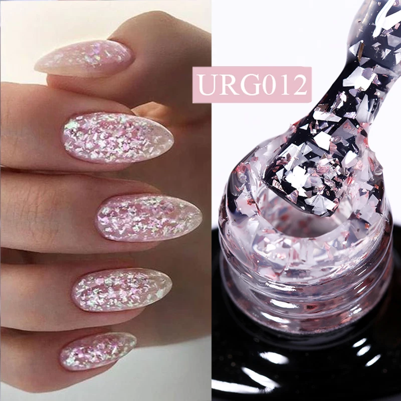 UR SUGAR-esmalte de uñas en Gel con purpurina, color morado y plateado, lentejuelas minerales, semipermanente, LED UV, barniz de Gel para manicura,