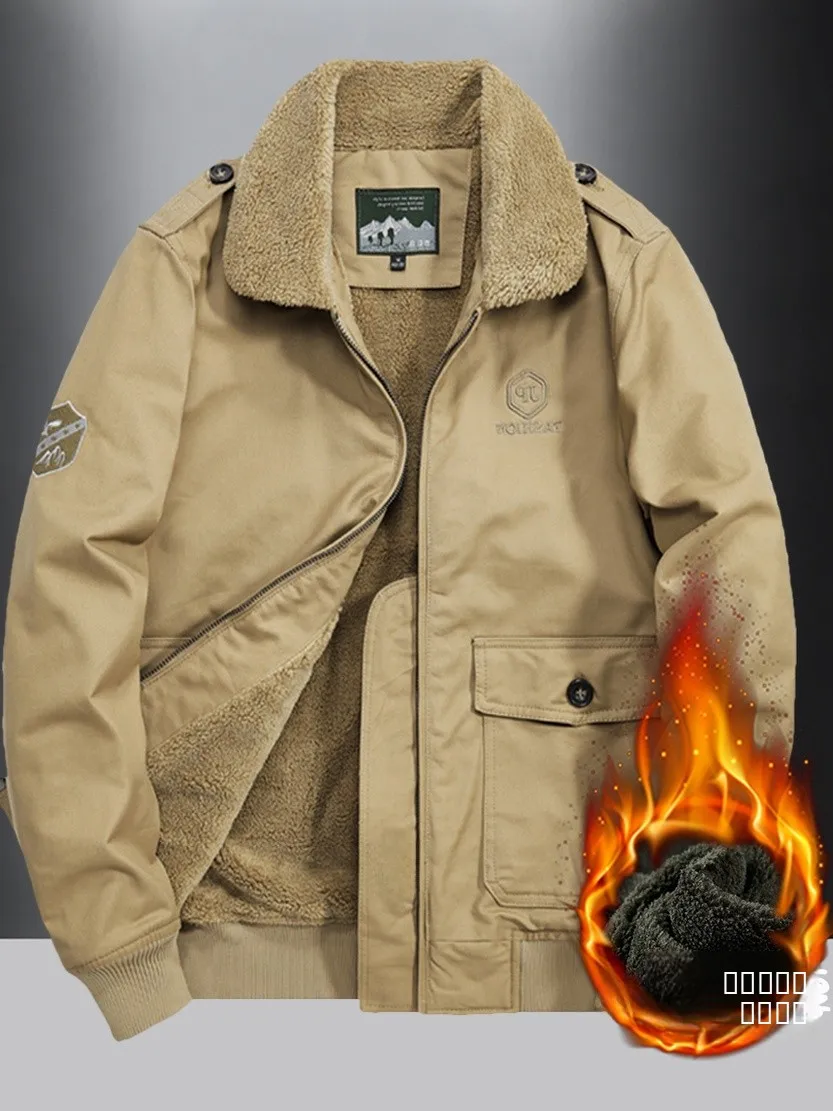 

Мужская тактическая куртка Detroit Wild с множеством карманов, свободного кроя, рабочая одежда, теплая, с меховым воротником, хлопковая, утепленная, зимняя верхняя одежда