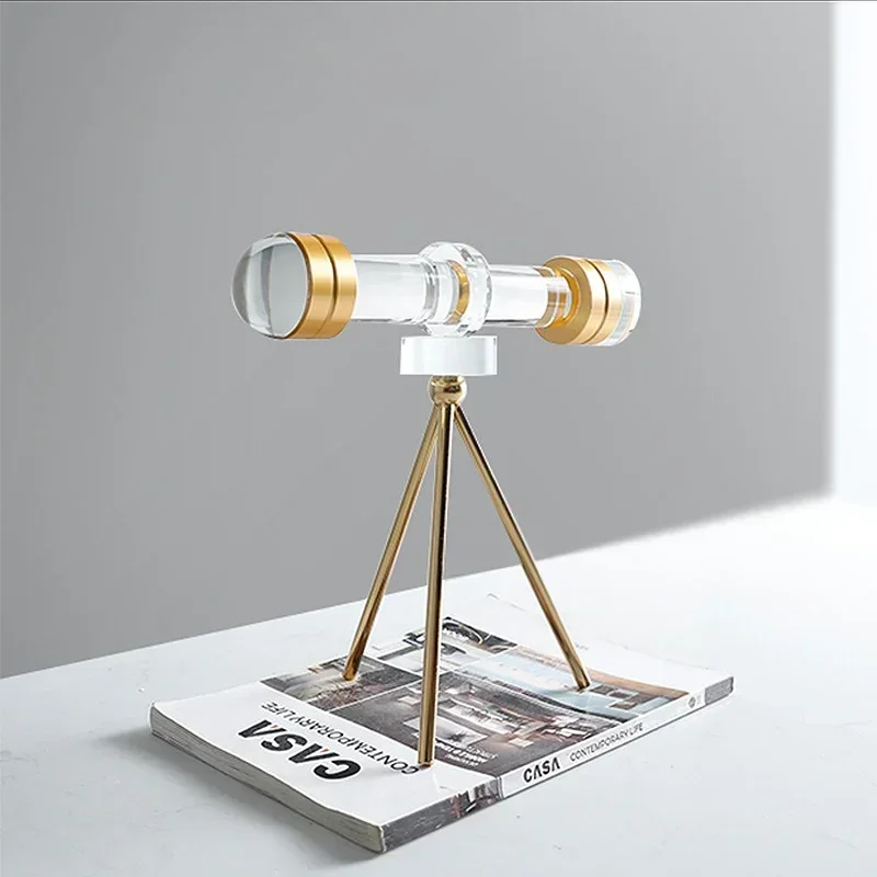 Scaled Astronomy Telescope Miniature Crystal Glass Telescope Model Hobby Ornament Study Decor Office Desktop Craft Souvenir