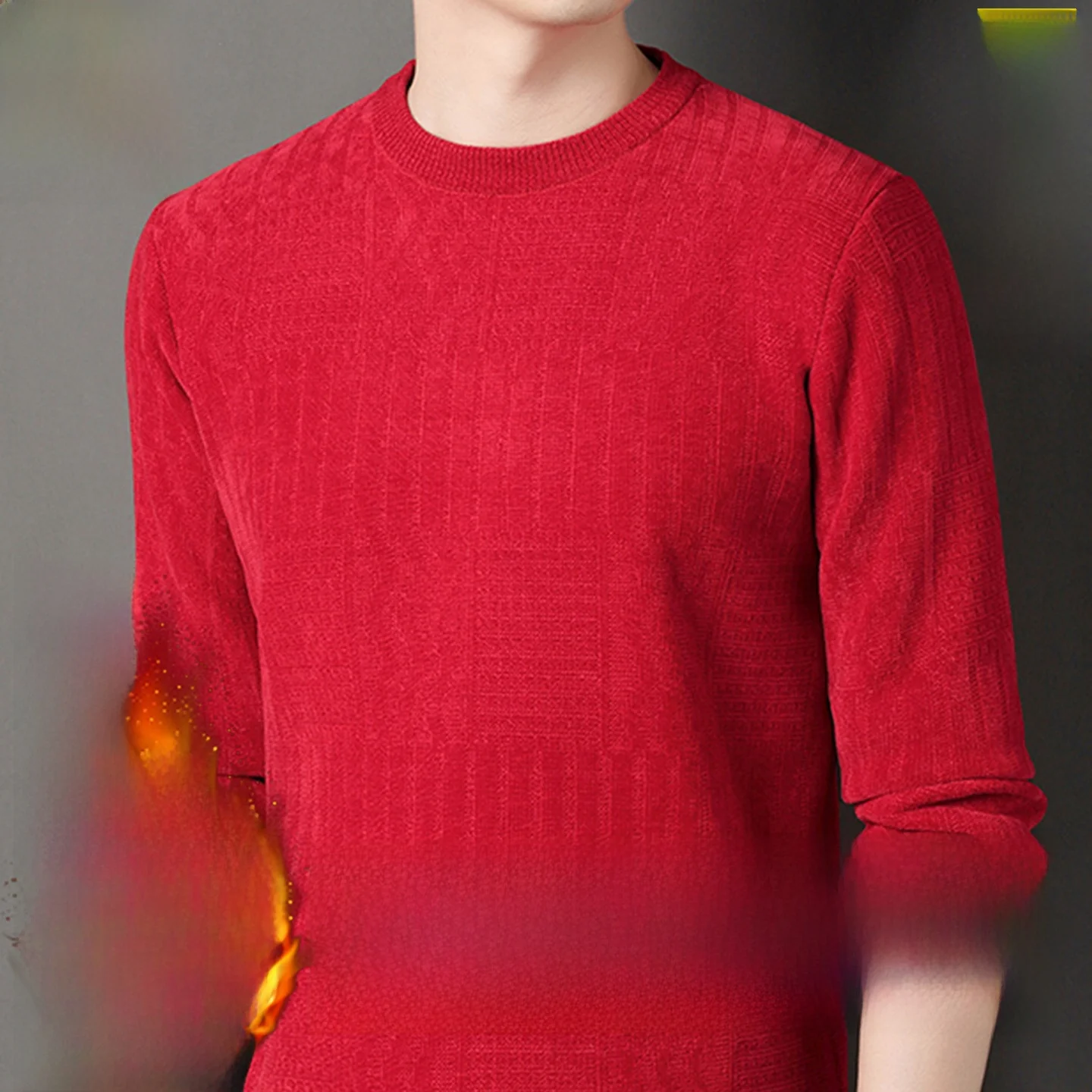 Зимний свитер Thiened Fce для папы, теплая длинная мужская футболка среднего возраста иpa Snowy Chilidog, антихолодный трикотаж