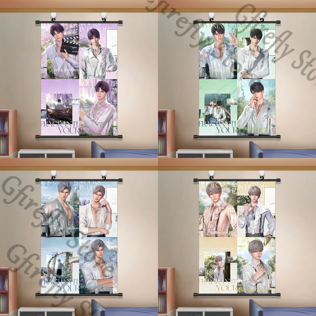 

Love and Deepspace Zayne Wall Cloth Sylus Hang A Picture Poster Xavier Draw Placard Rafayel Decorate Anime Caleb Gift
