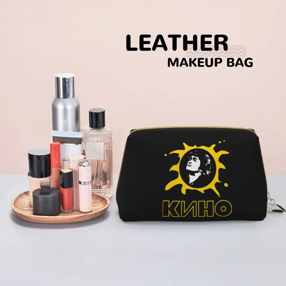 Viktor Tsoi Russia Music Rock Band Kino Women Cosmetic Bag Travel Makeup Organizer Pouch Toiletry Storage Dopp Kit Case