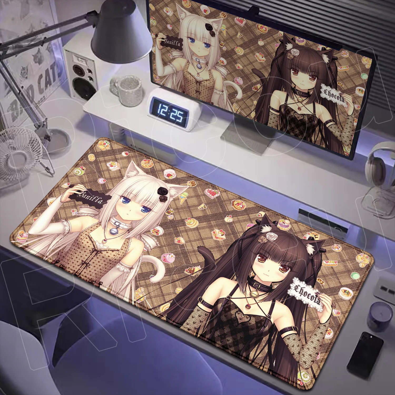 

600x300mm Laptop Rubber Soft Office Desk Mat Kawaii Anime Girls Mouse Pad HD Printing PC Non-slip Keyboard Cute Nekopara Carpets