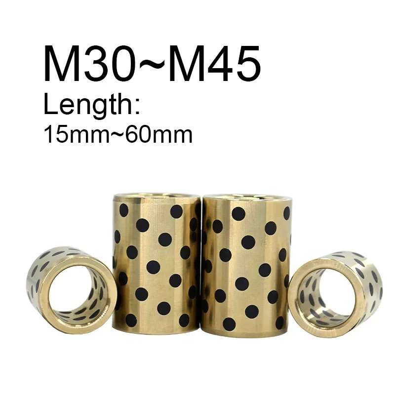 

1Pcs Brass Graphite Sliding Bearing Graphite Copper Sleeve Linear Motion Ball Bearing Steel Self-lubricating Bearing