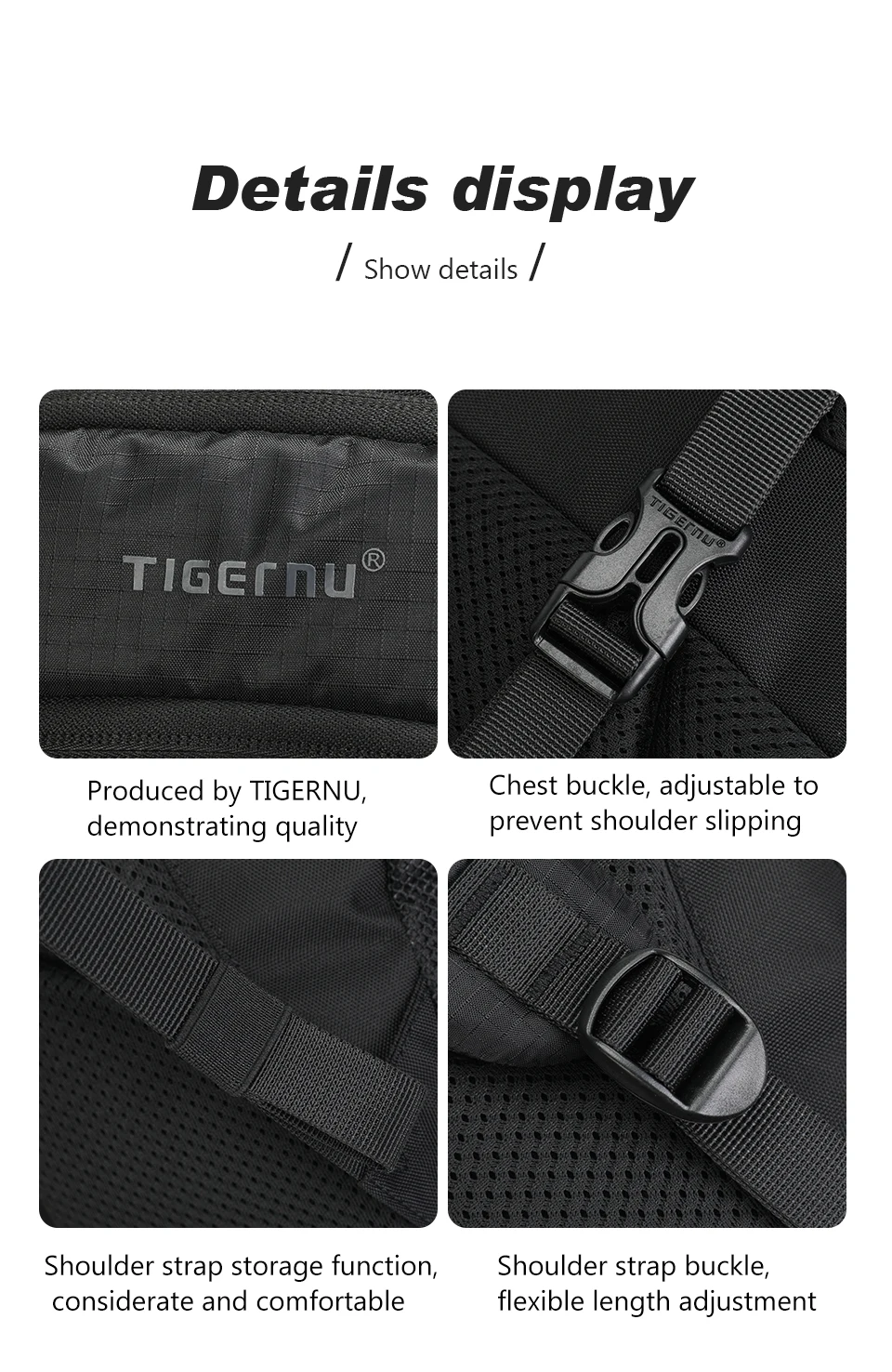 Tigernu Kletterrucksäcke für Herren, Outdoor-Tasche, wasserdichter Reiserucksack für Damen, leichter Sport-Rucksack für Herren, Wandertasche, Rucksack – Detail 16